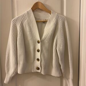 Target Cream Ribbed Button-Front Women's Sweater - XS